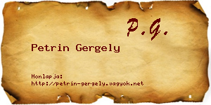 Petrin Gergely névjegykártya
