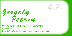 gergely petrin business card